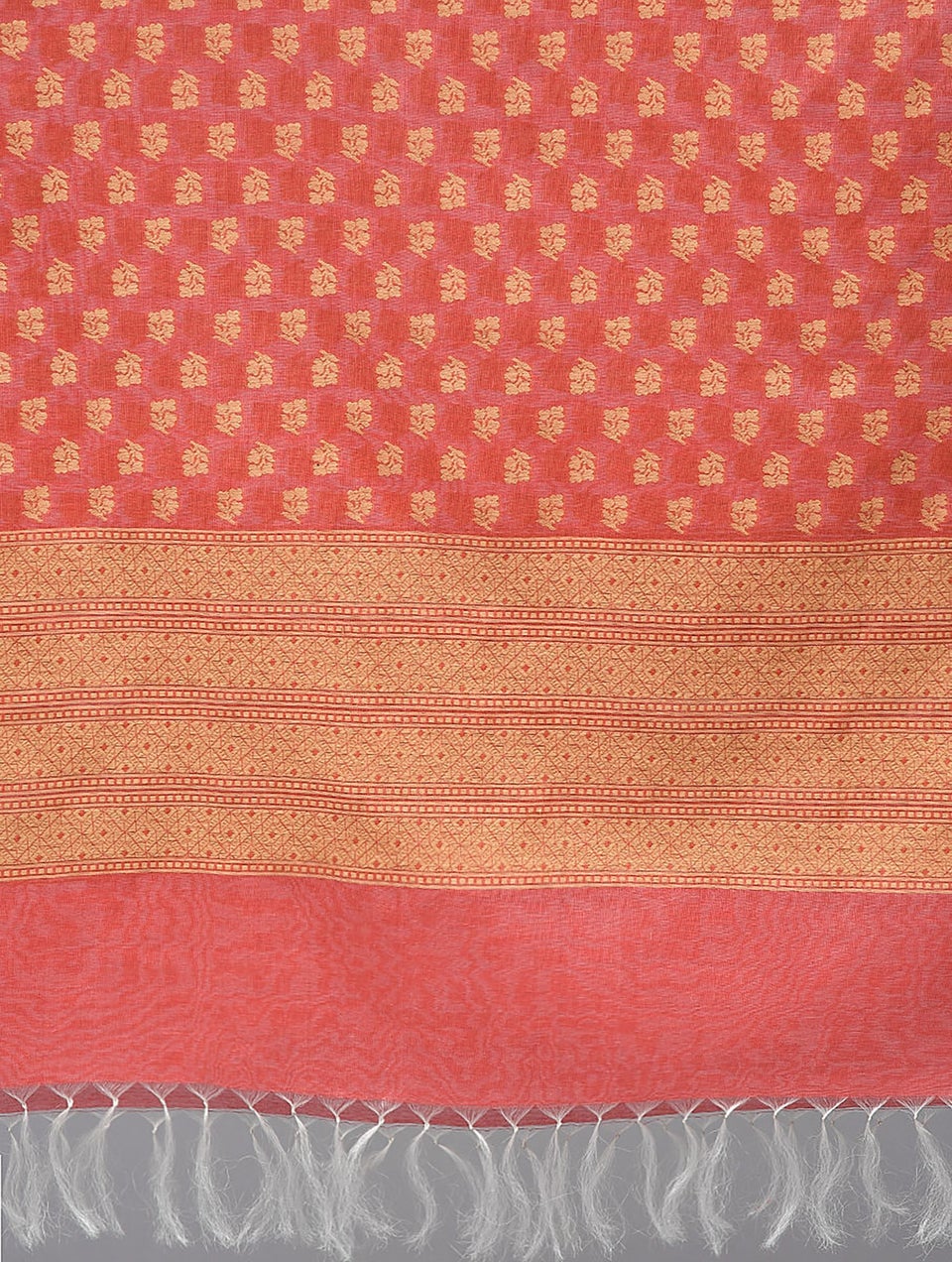 Women Red Benarasi Cotton Dupatta