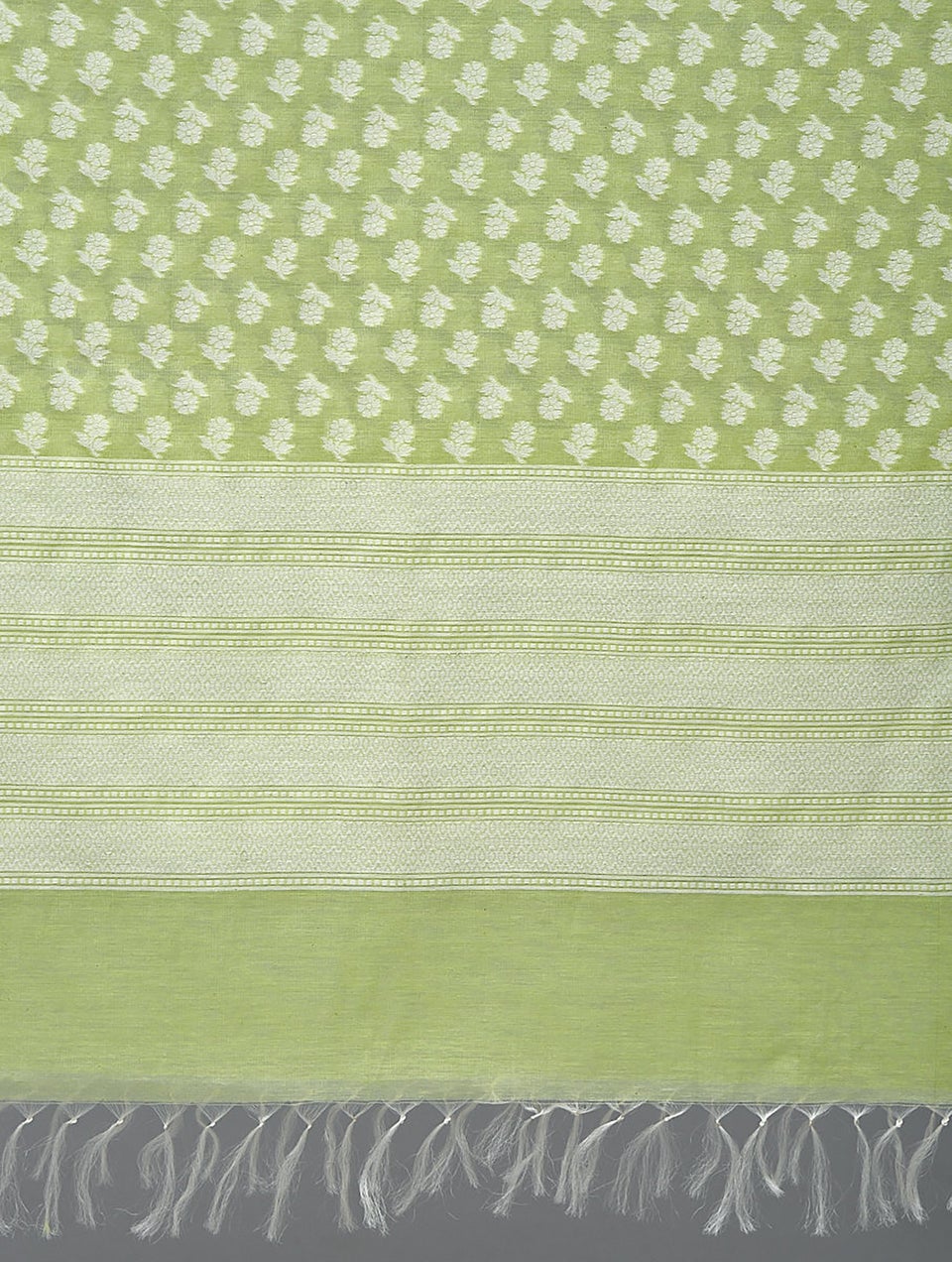 Women Green Benarasi Cotton Dupatta