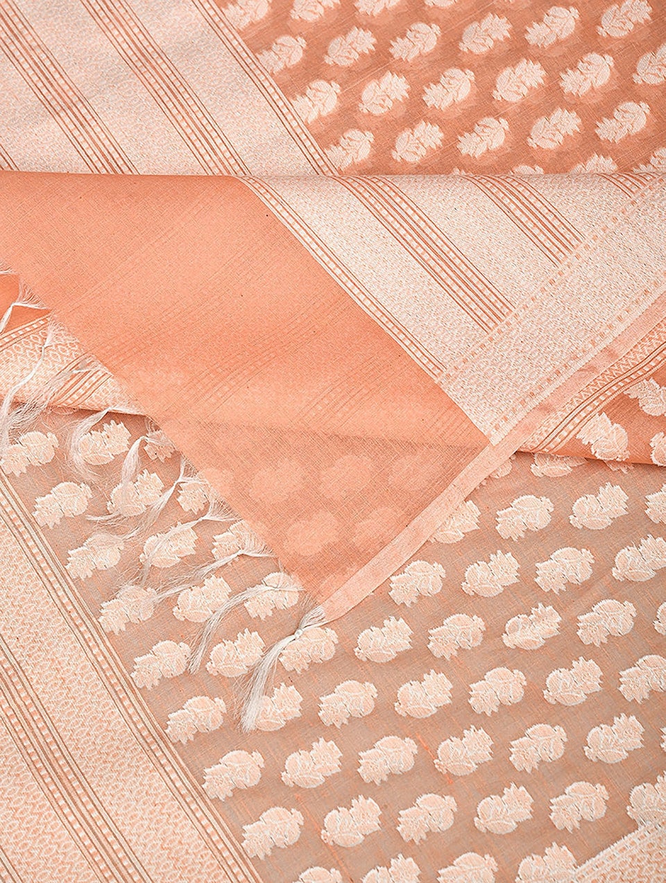 Women Orange Benarasi Cotton Dupatta