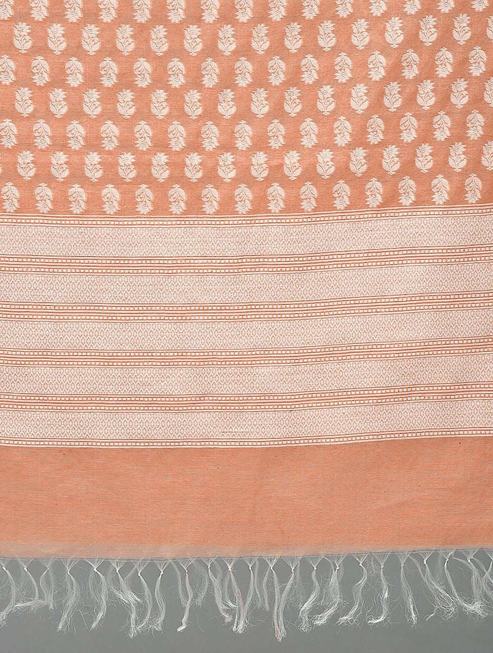 Women Orange Benarasi Cotton Dupatta
