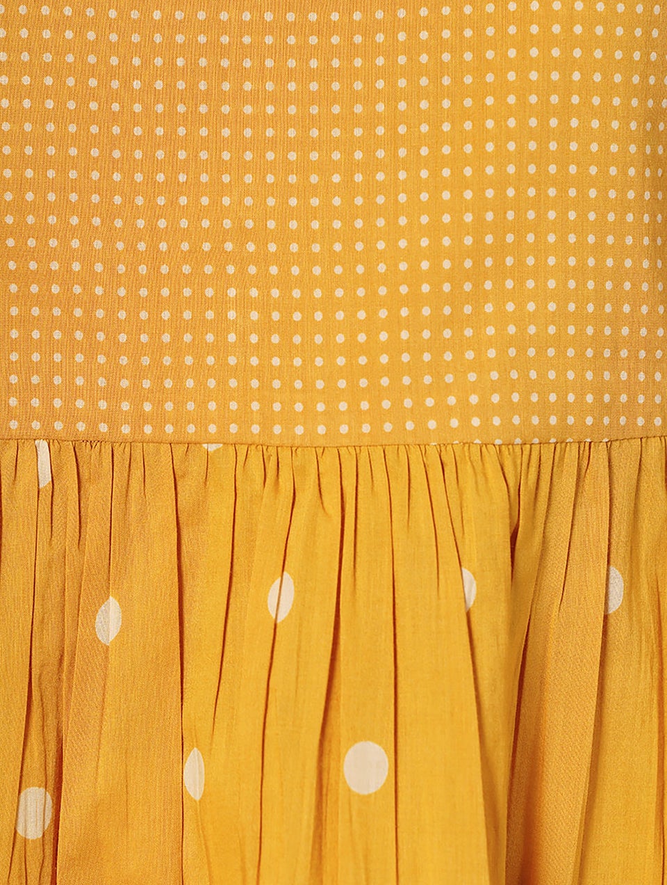 Women Mustard Discharge Print Cotton Tunic - XS