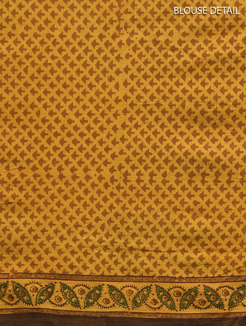 Women Yellow Ajrakh Cotton Mul Saree