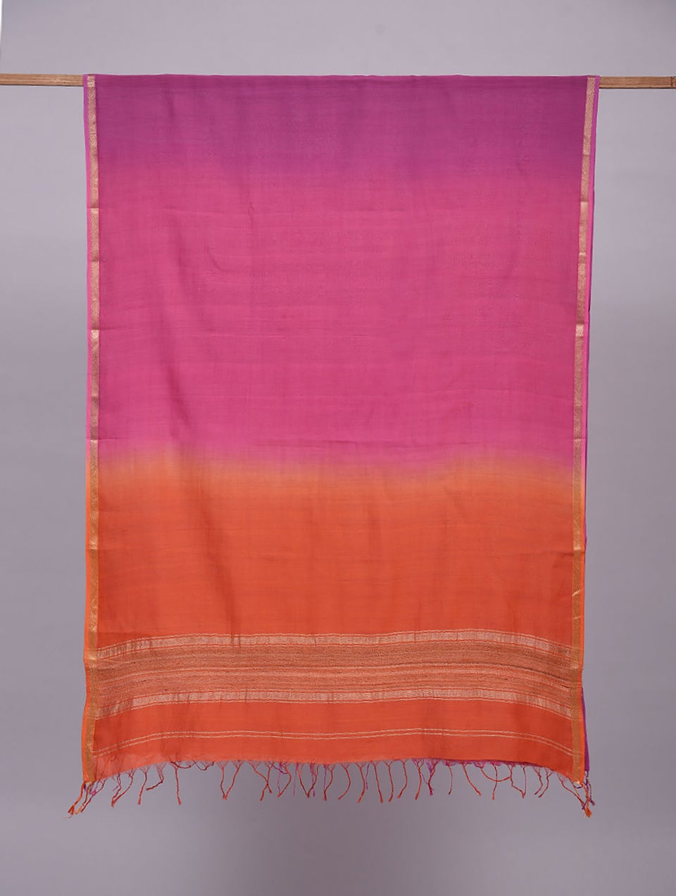 Women Purple Handloom Silk Cotton Dupatta
