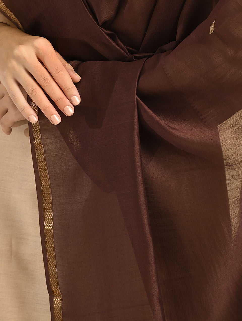 Women Multicolour Cotton Silk Maheshwari Dupatta