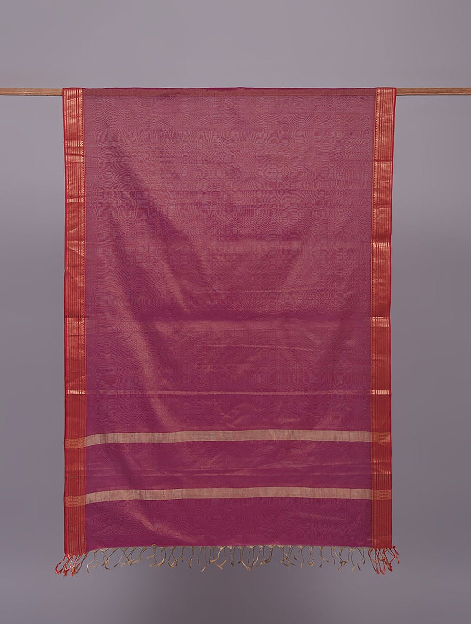 Women Purple Cotton Silk Maheshwari Dupatta