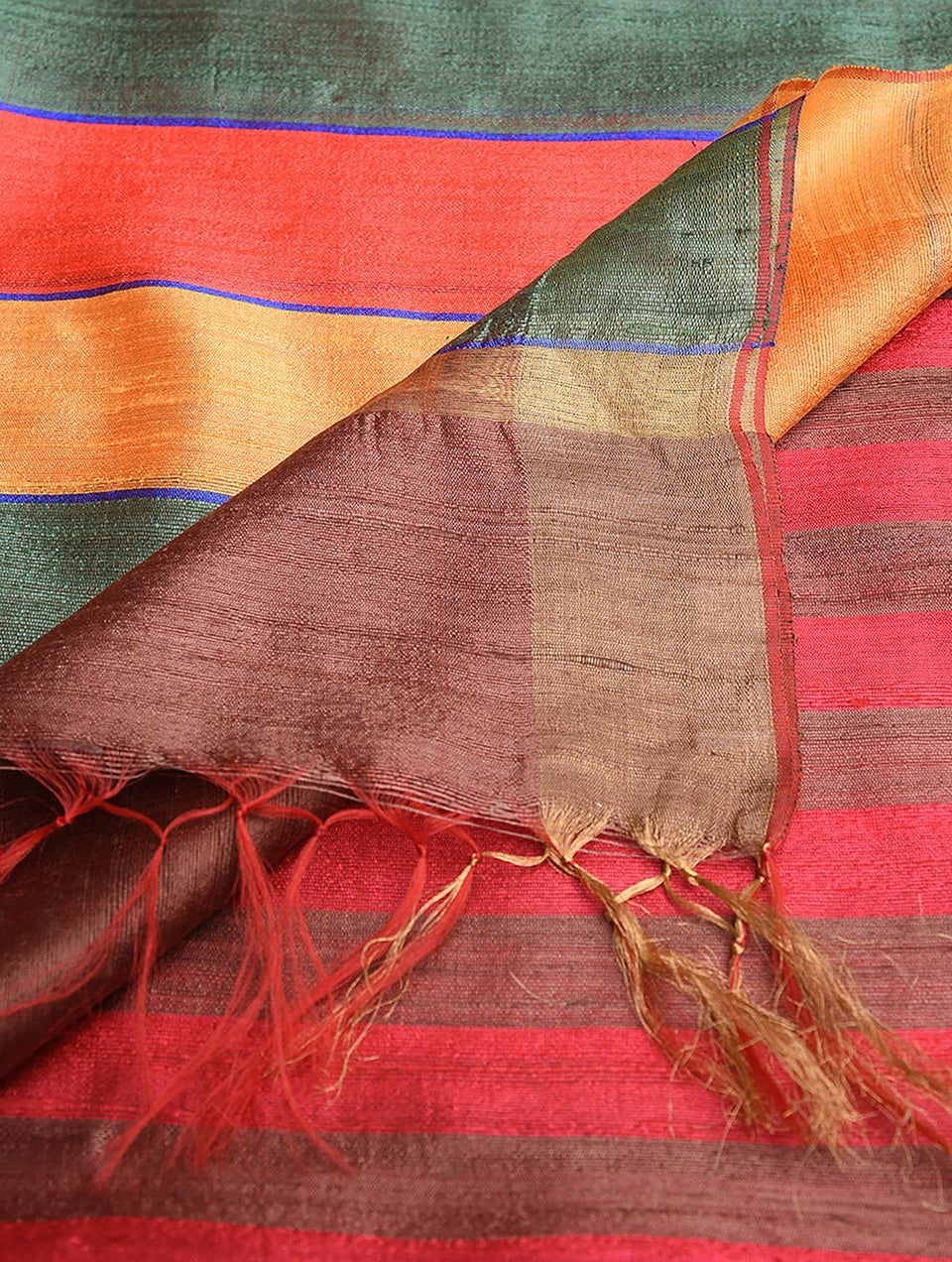 Women Red Handloom Mulberry Silk Dupatta