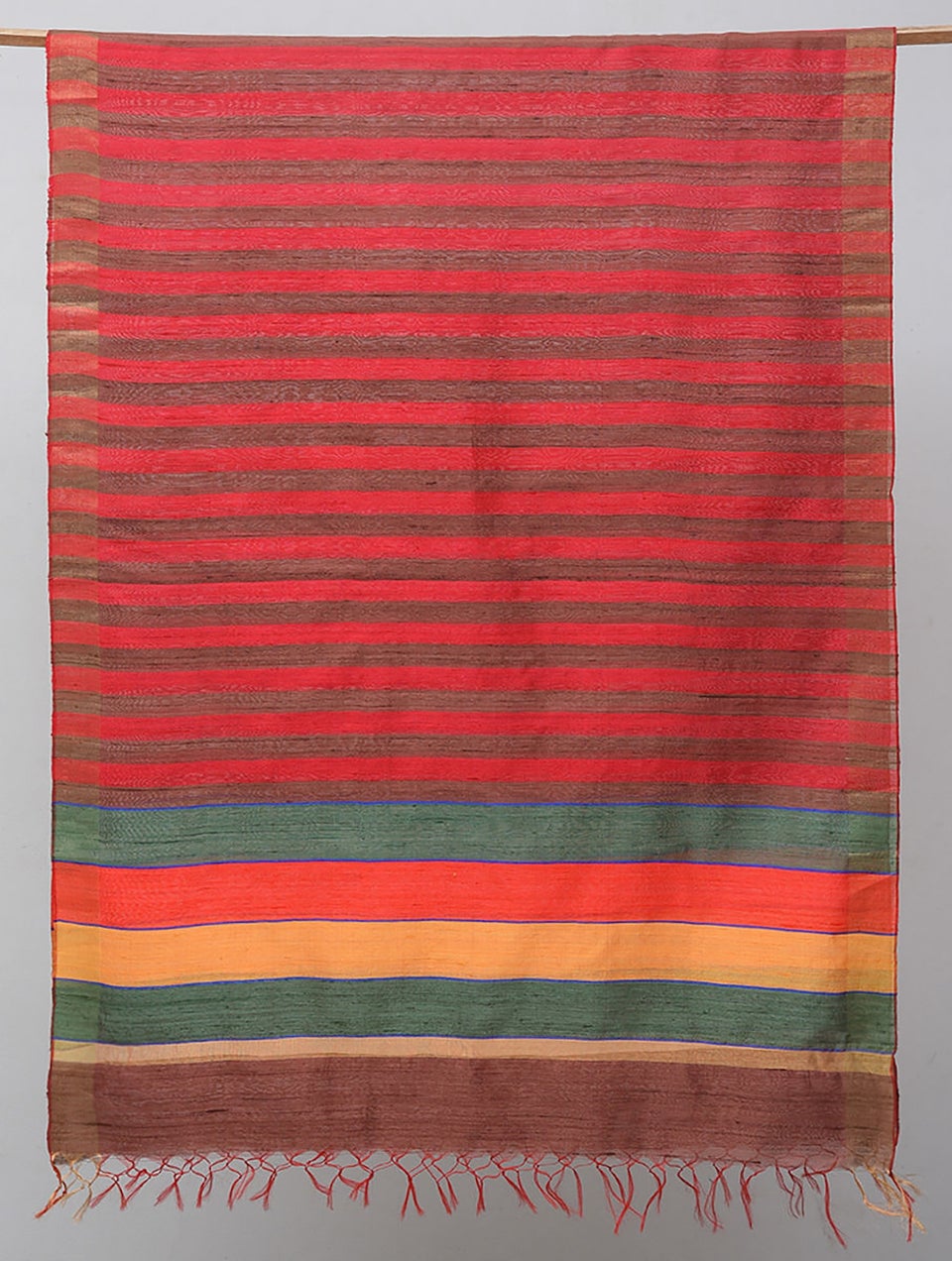 Women Red Handloom Mulberry Silk Dupatta