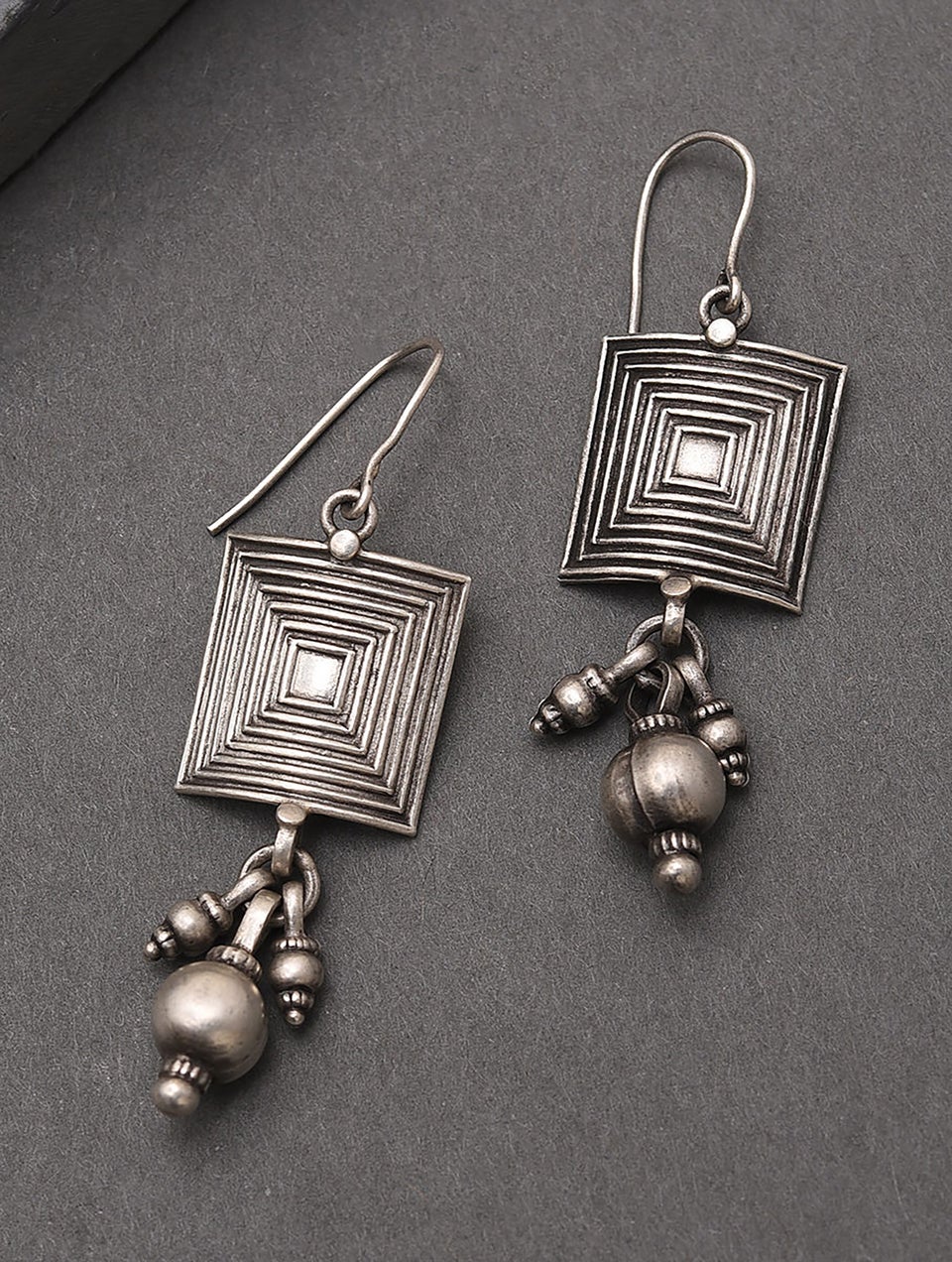 Women Tribal Silver Earrings