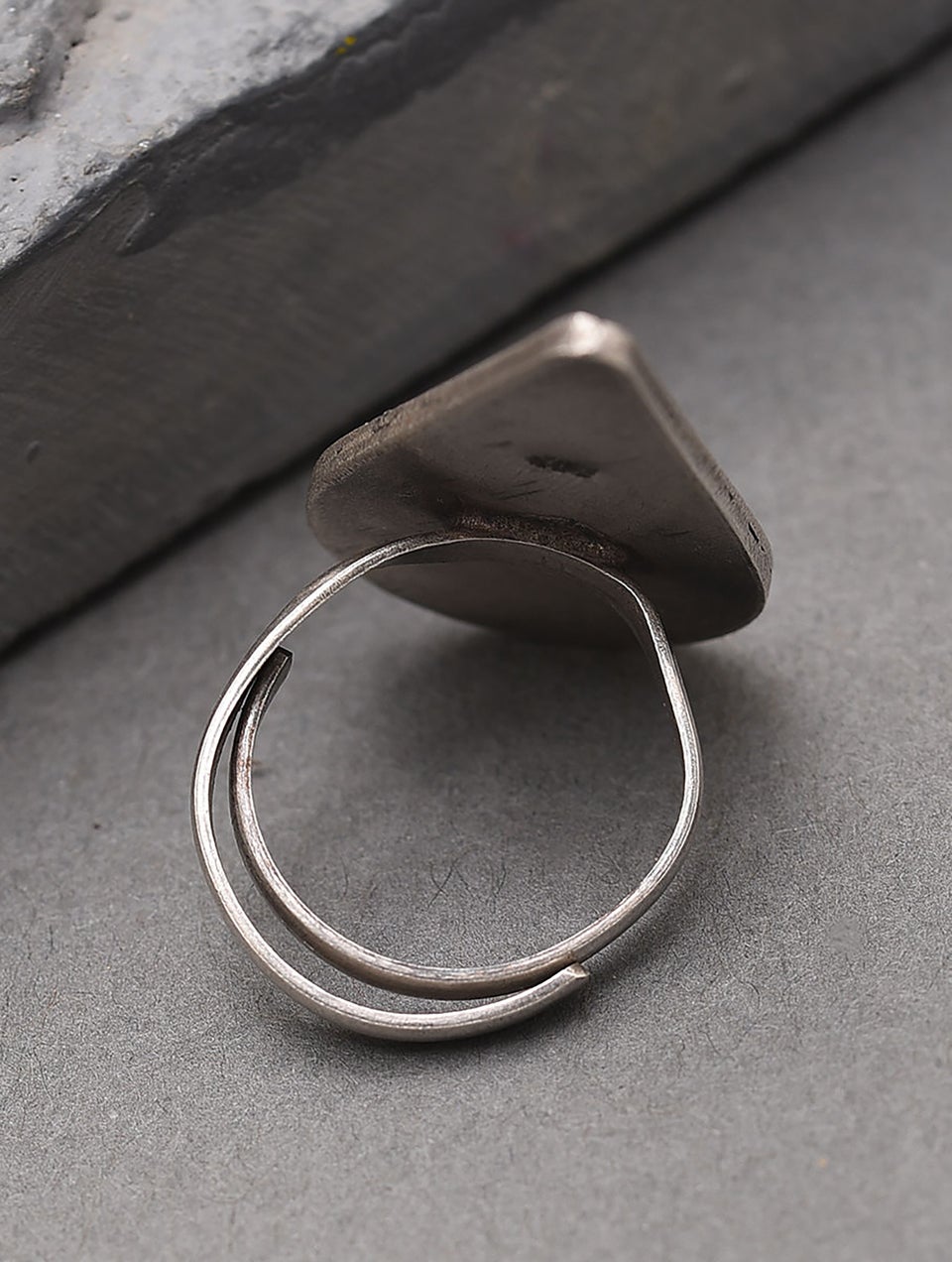 Women Antique Silver Adjustable Silver Ring