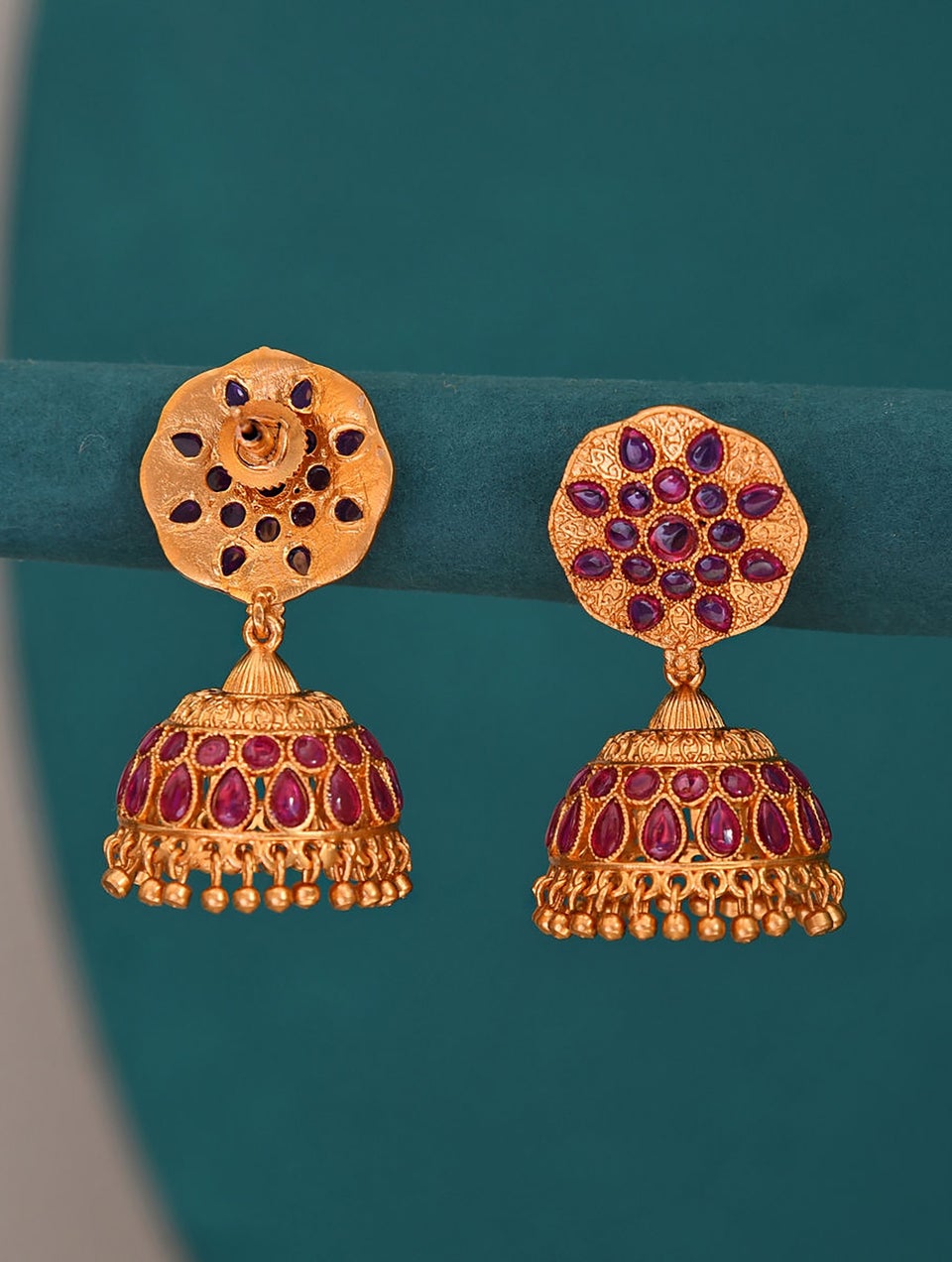 Women Gold Push Back Brass Jhumki