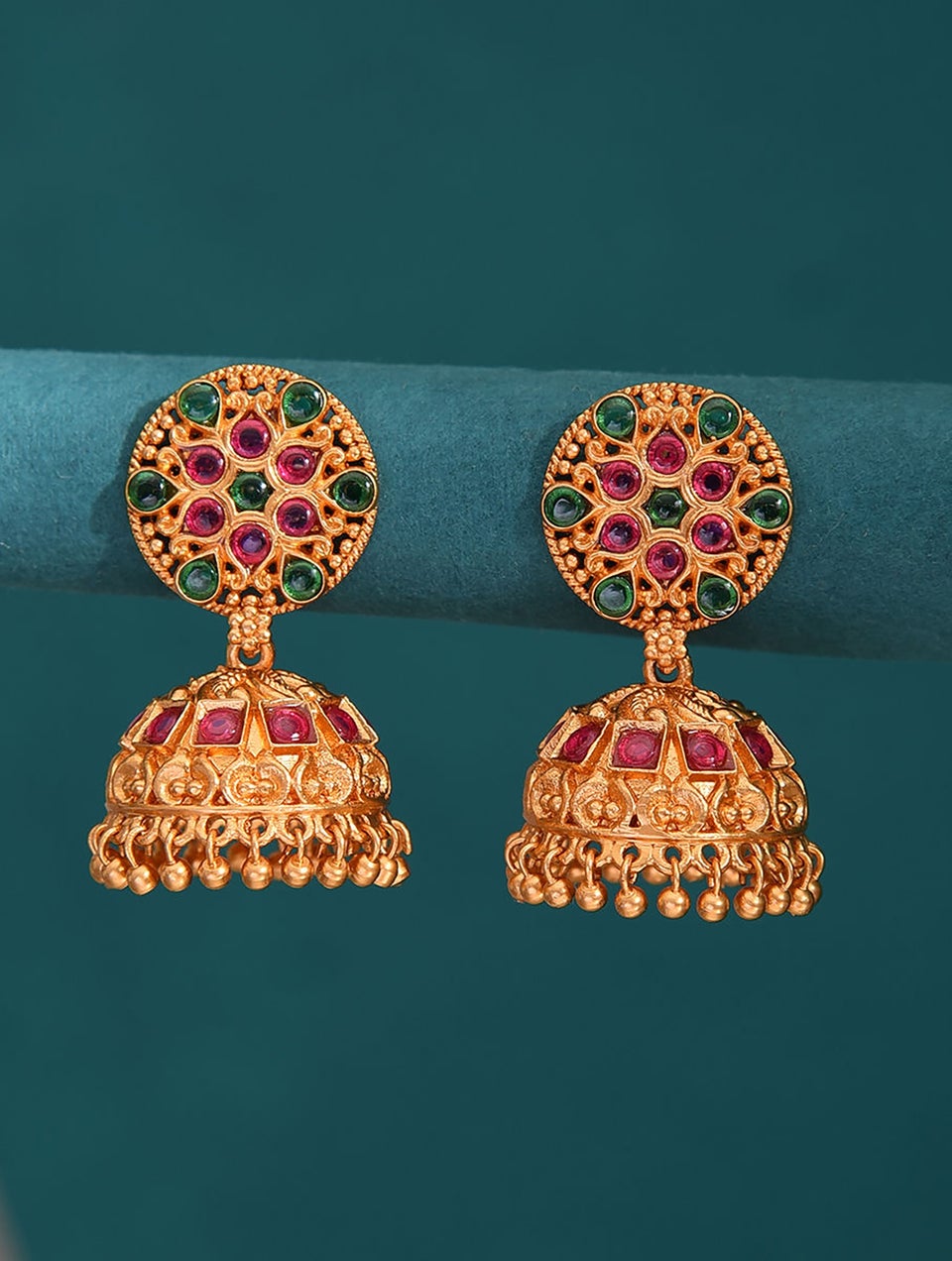 Women Gold Push Back Brass Jhumki