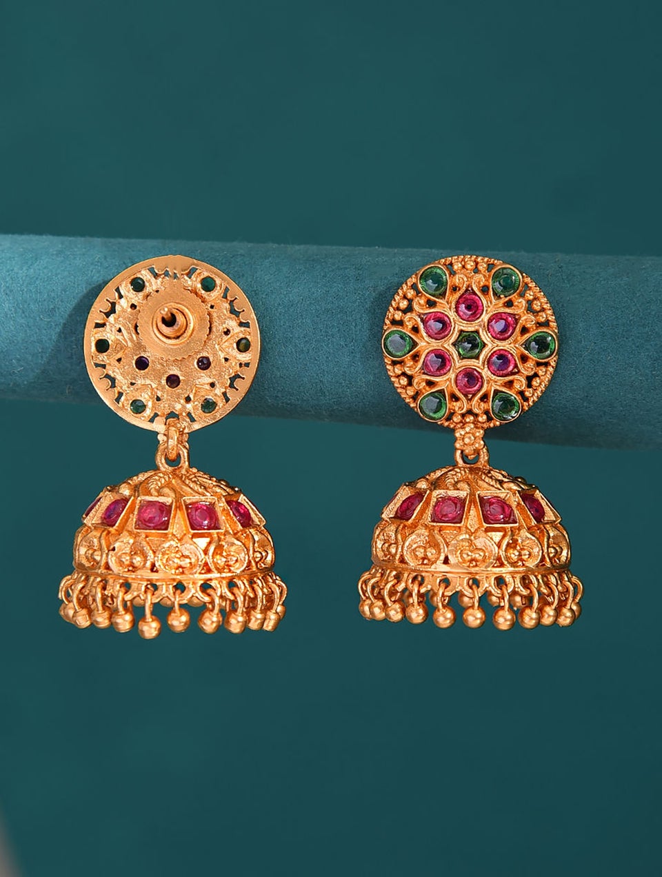 Women Gold Push Back Brass Jhumki