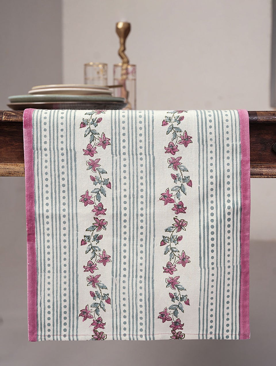 Handblock Printed Cotton Table Runner