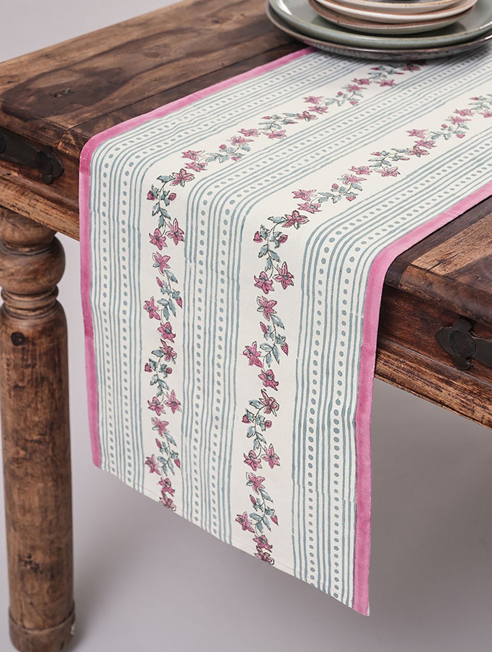 Handblock Printed Cotton Table Runner