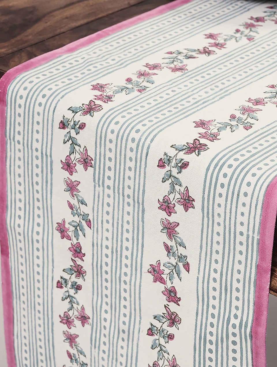 Handblock Printed Cotton Table Runner