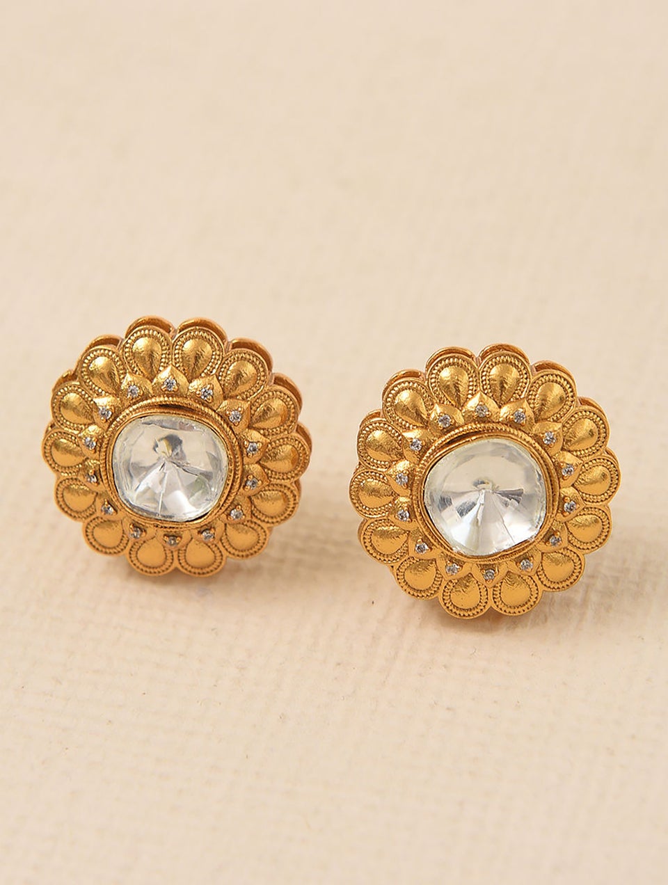 Women Gold Tone Kundan Earrings