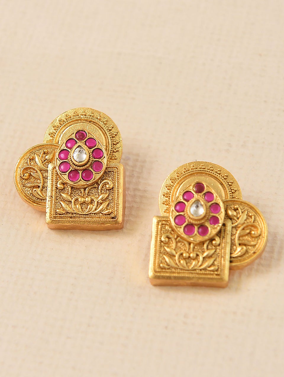 Women Gold Push Back Brass Top