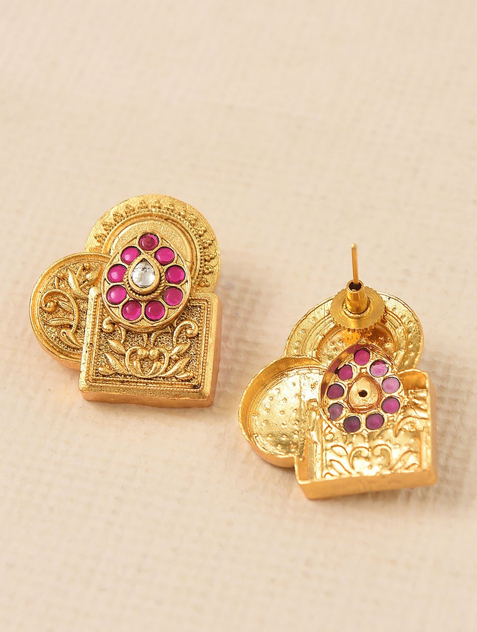 Women Gold Push Back Brass Top