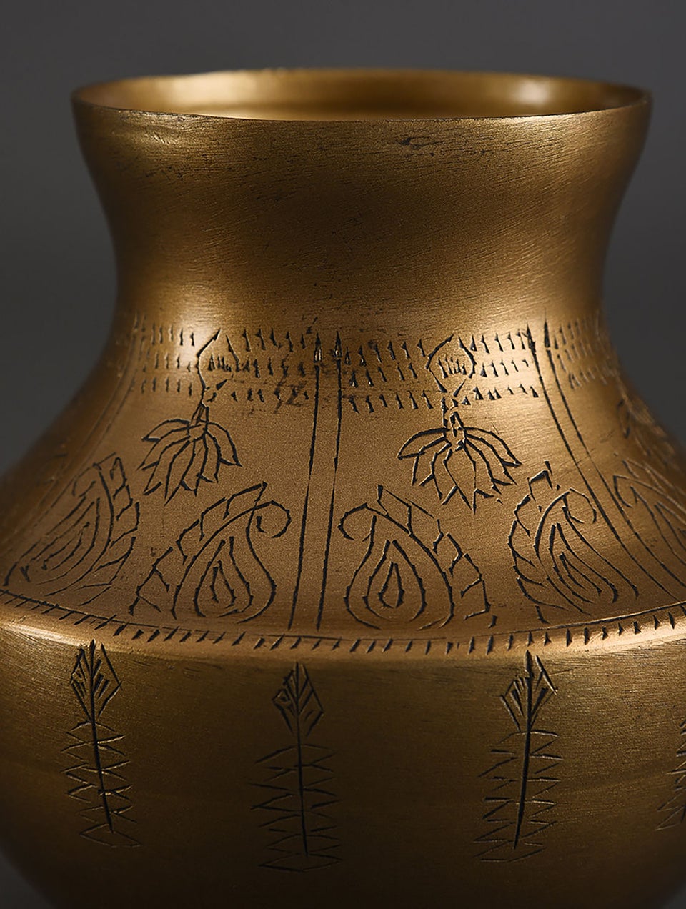 Hand-Engraved Golden Lota