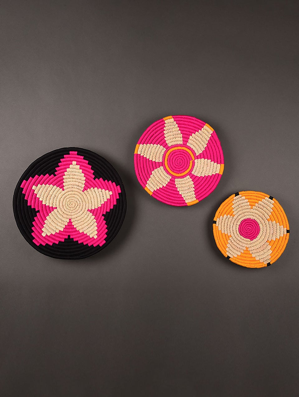 Assorted Handwoven Sabai Grass Basket Set