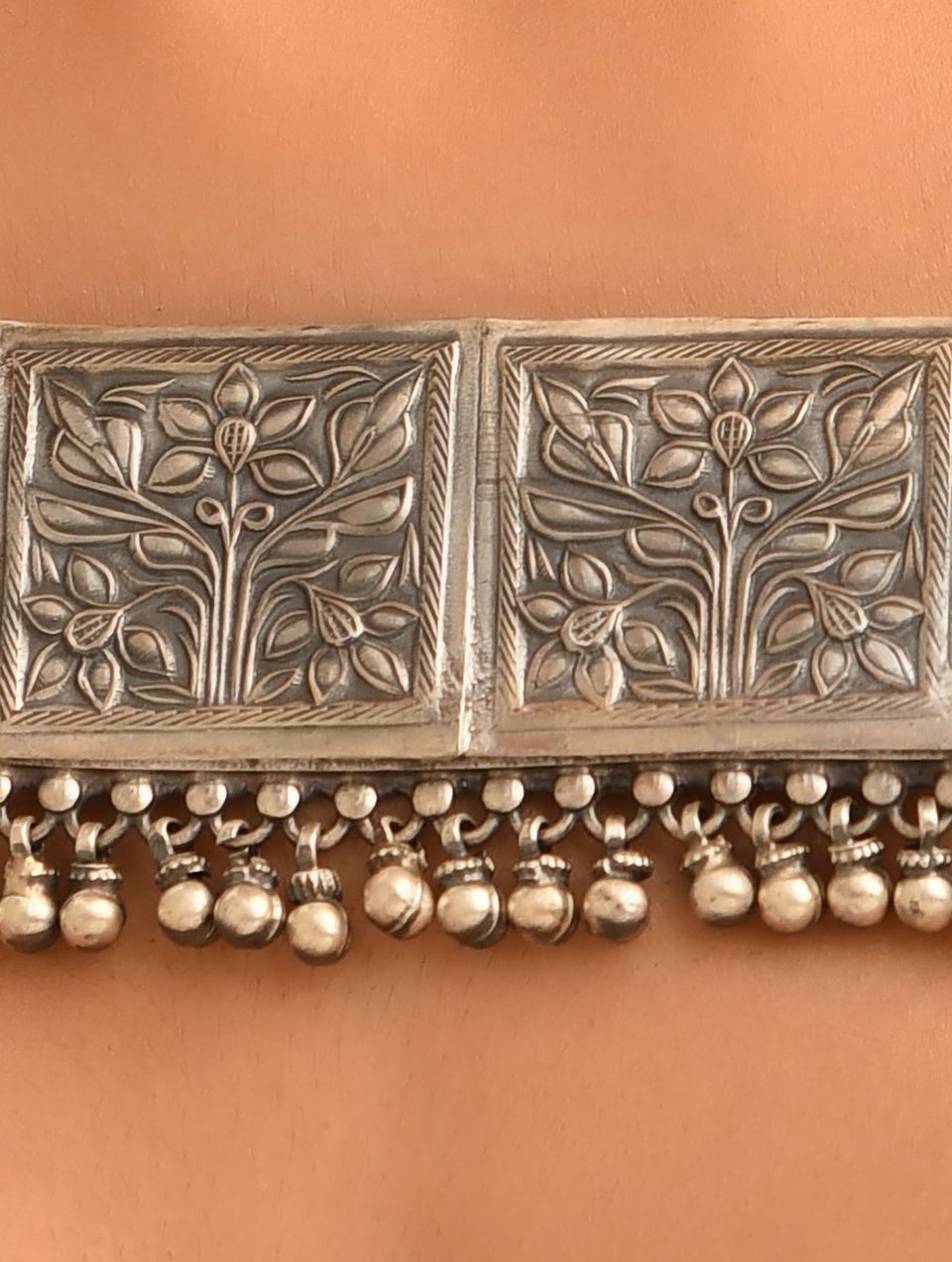 Women Tribal Silver Necklace