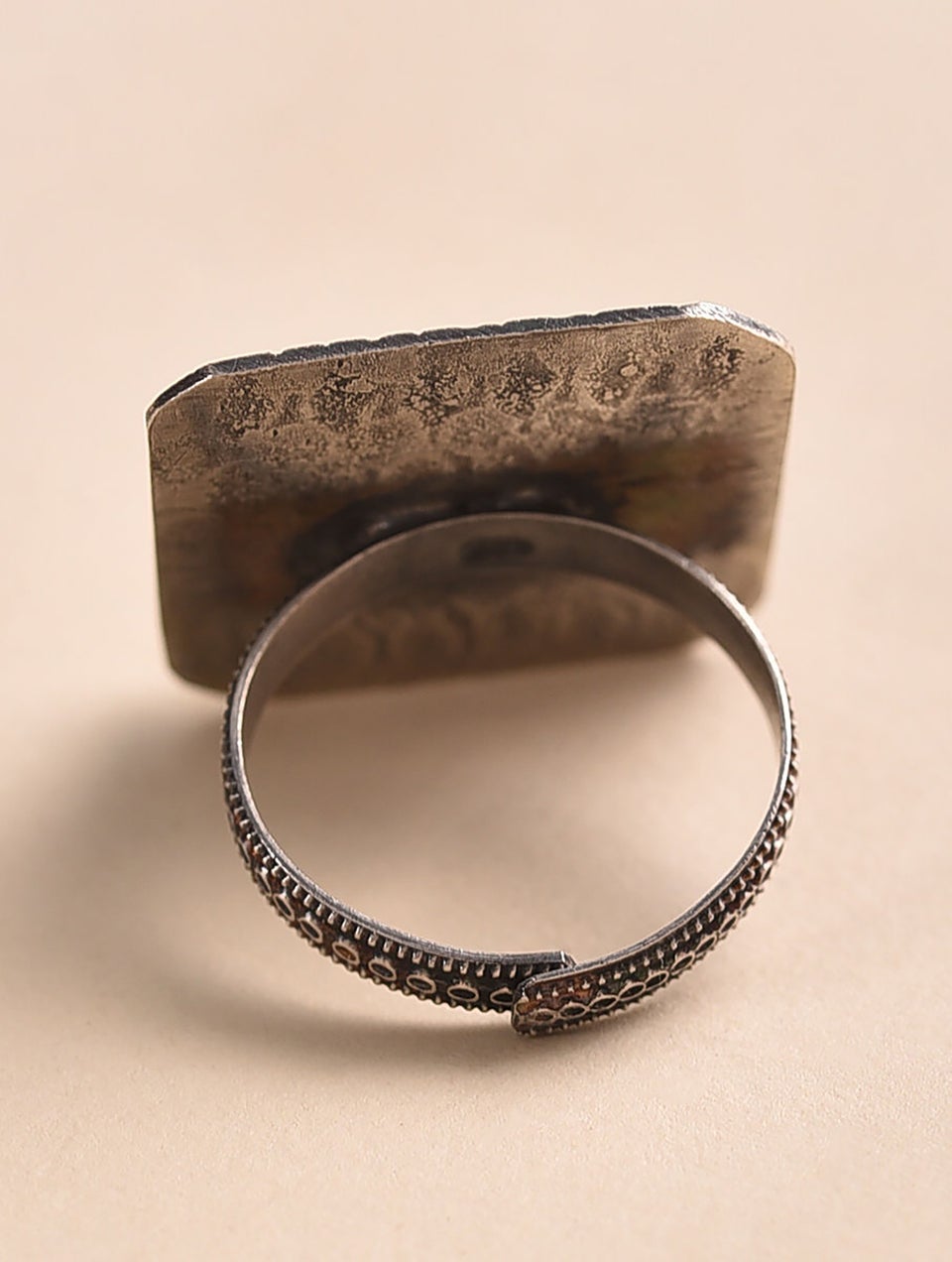 Women Pink Tribal Silver Ring