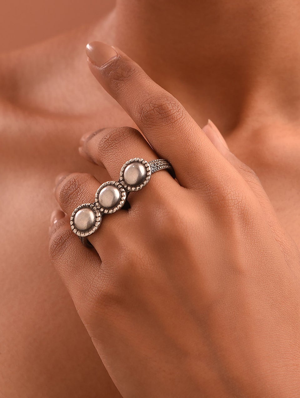 Women Tribal Silver Ring