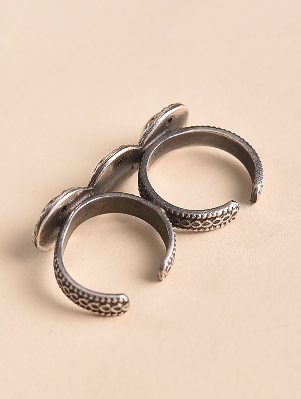 Women Silver Adjustable Oxidized Silver Silver Ring