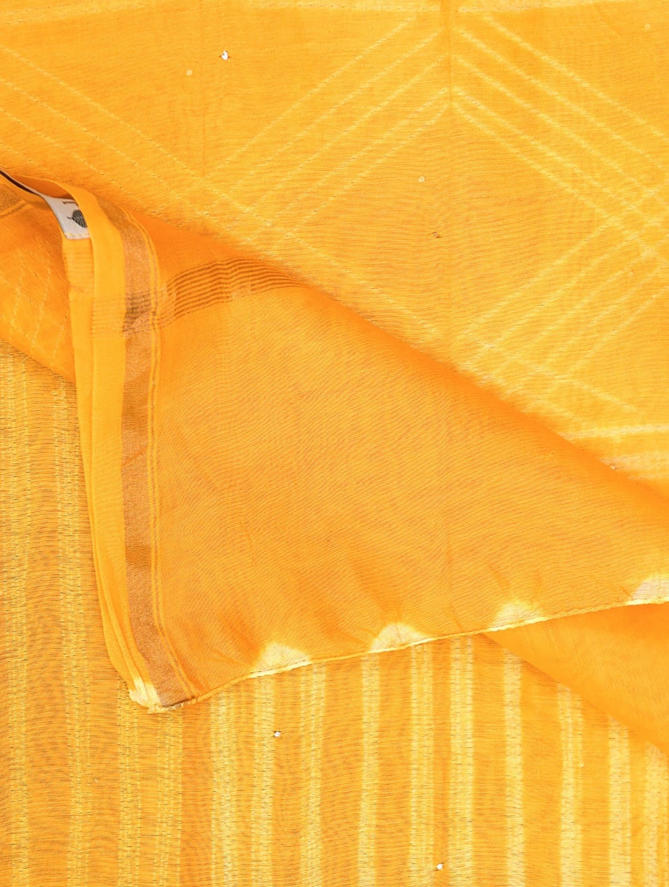 Women Mustard Shibori Chanderi Dupatta With Mukaish