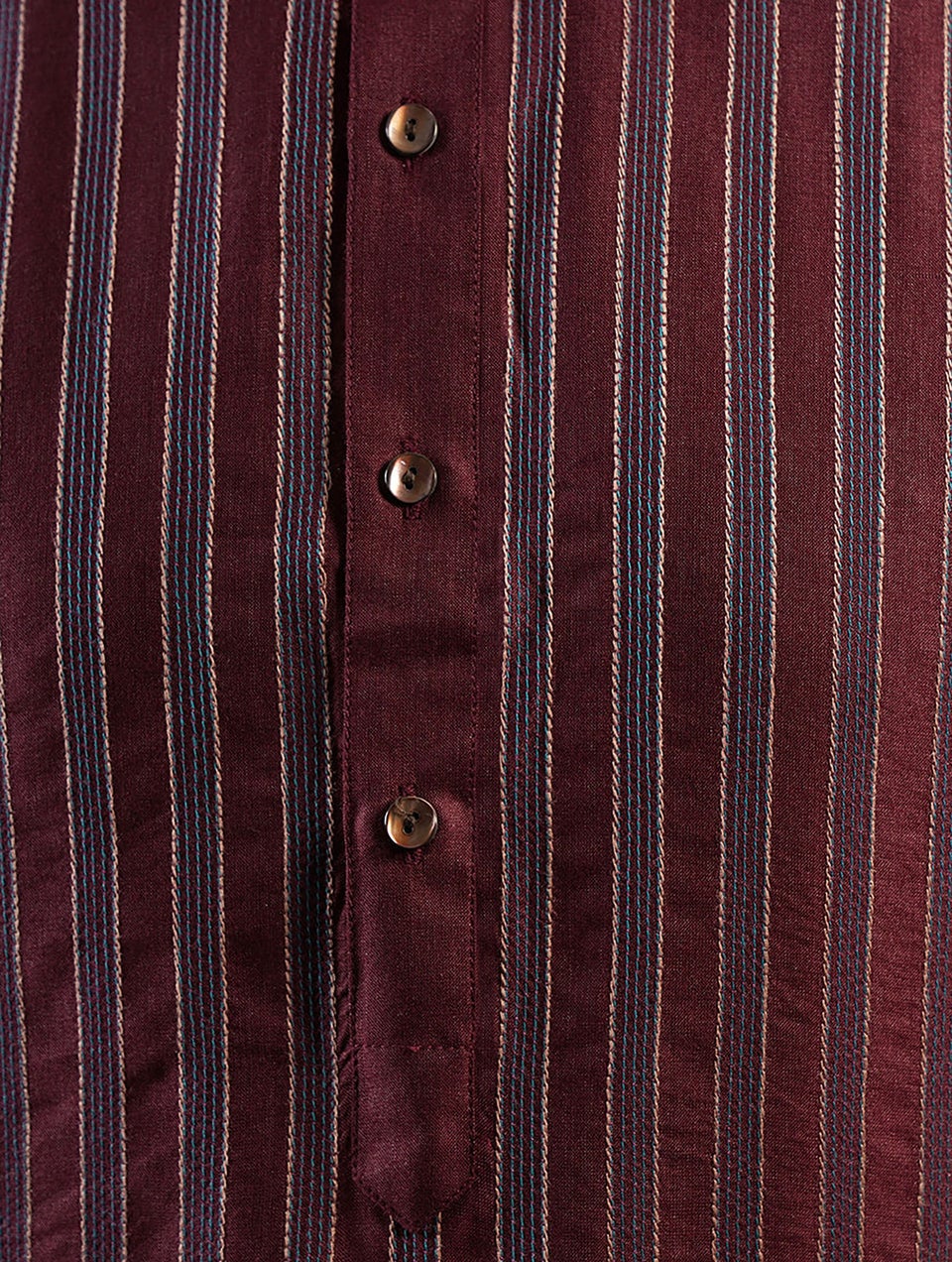 Men Wine Purple Silk Blend Mandarin Collar Regular Fit Kurta - 38