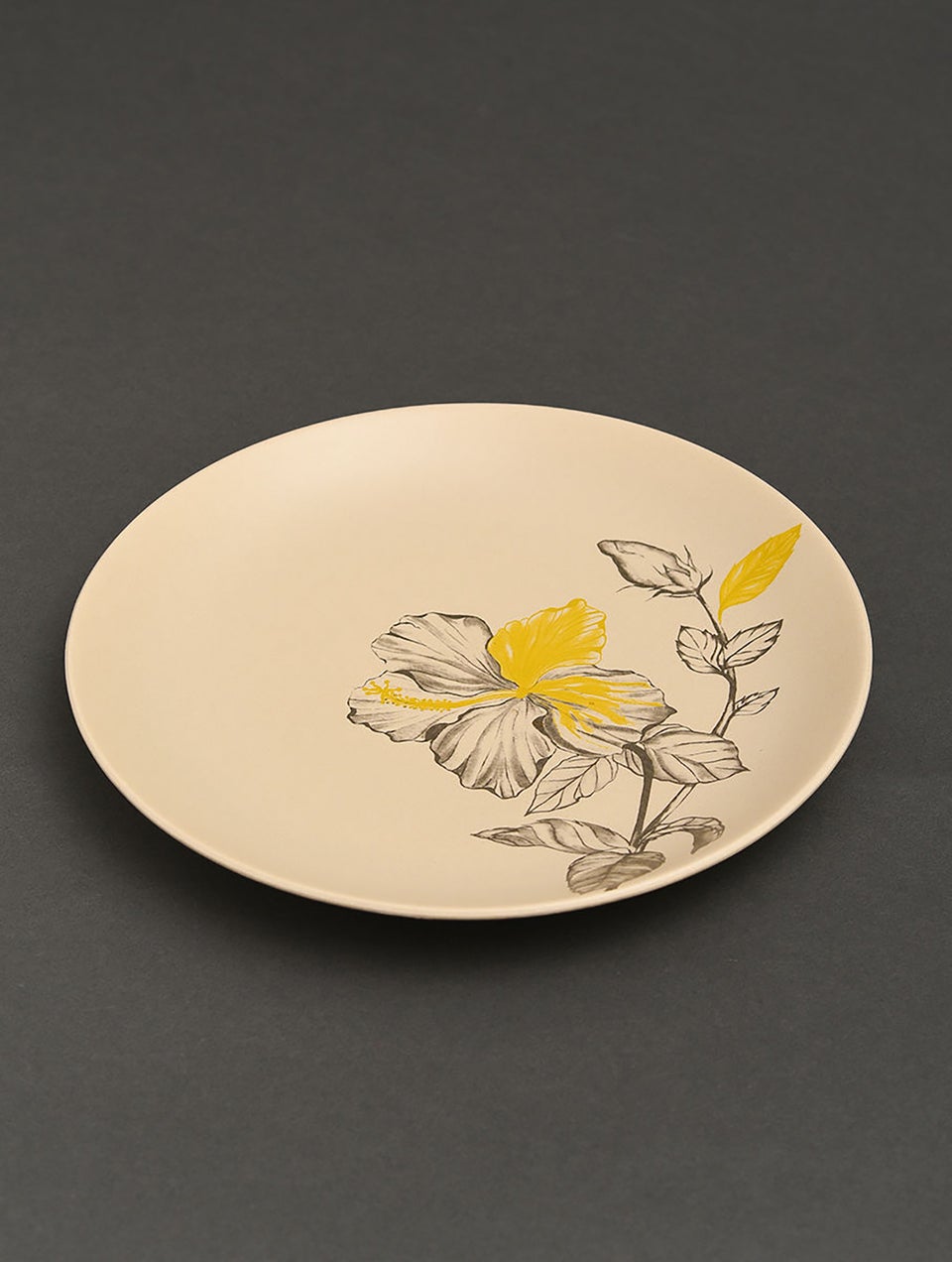 Hibiscus Printed Stoneware Dinner Plate