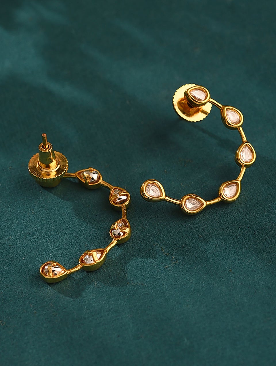 Women Gold Push Back Brass Studs