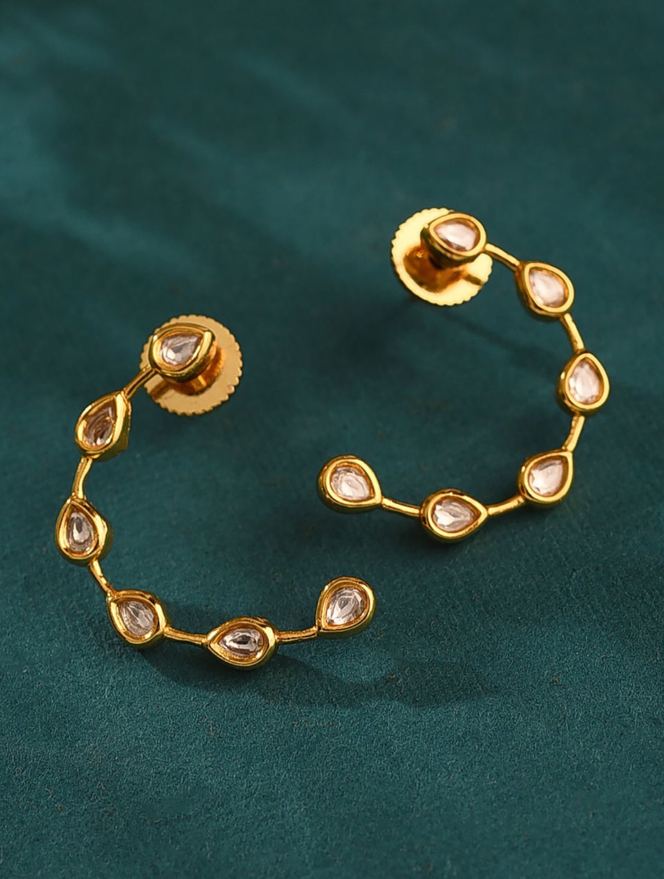 Women Gold Push Back Brass Studs