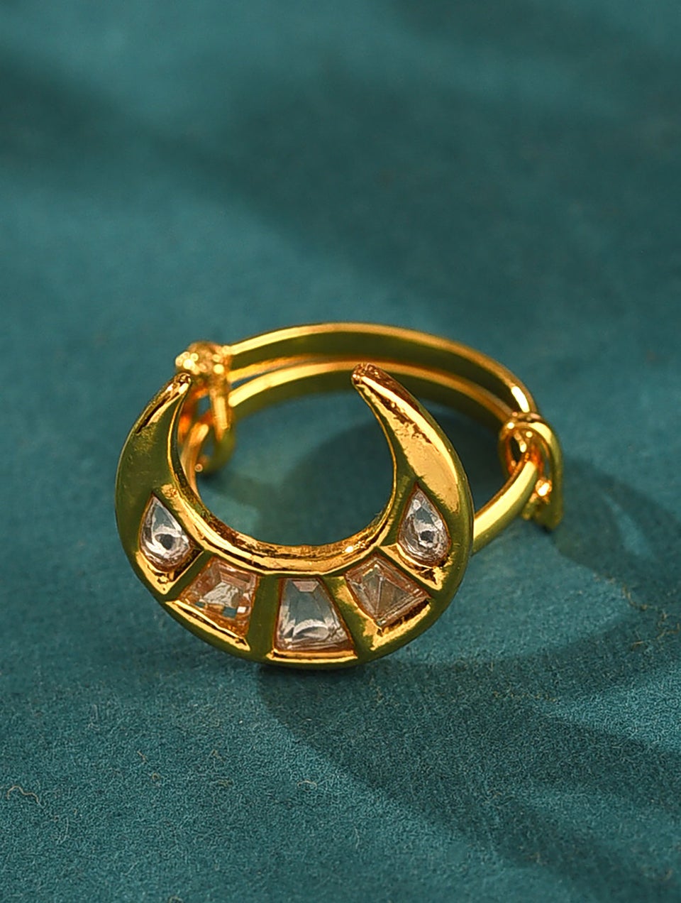 Gold Tone Foiled Kundan Ring