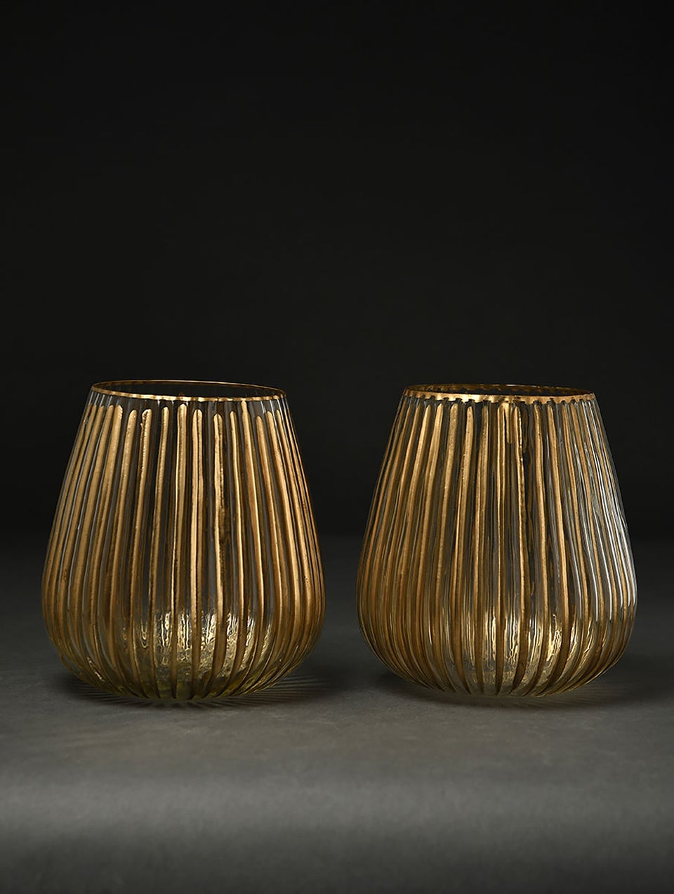 Golden Festive Glass Votives