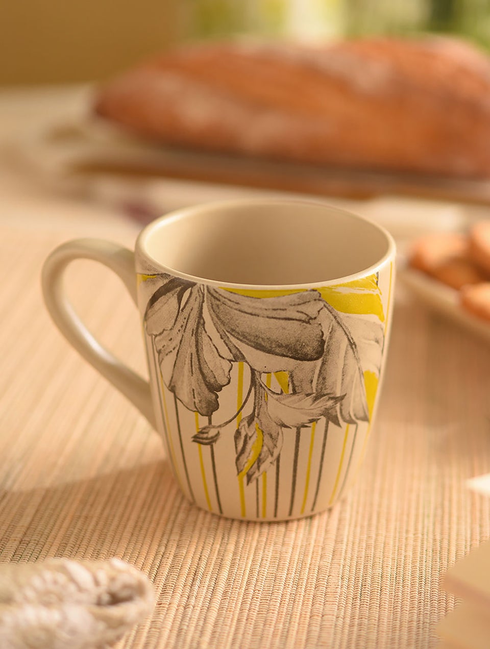 Hibiscus Printed Stoneware Coffee Mug