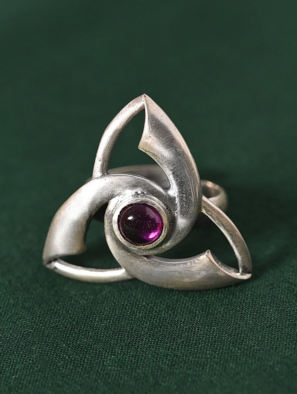 Women Purple Tribal Silver Ring