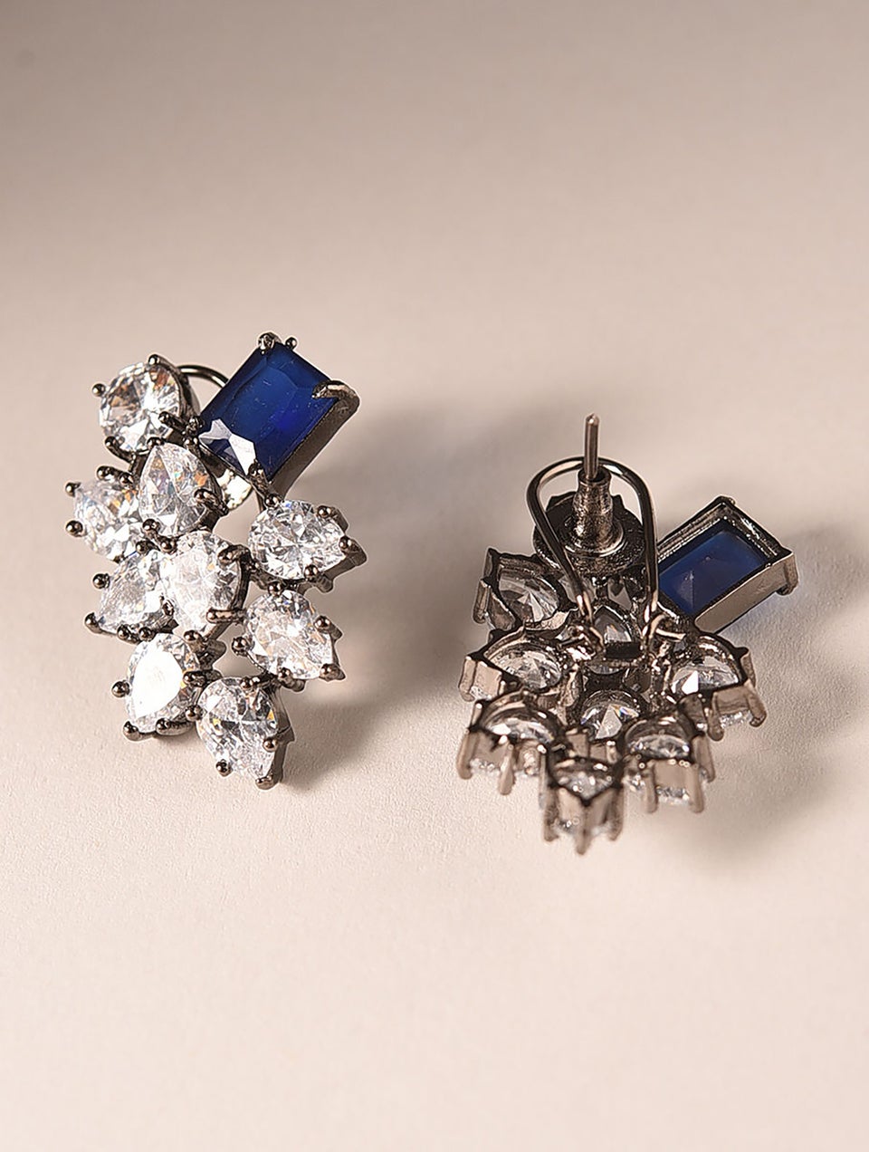 Women Silver Push Back Brass Studs