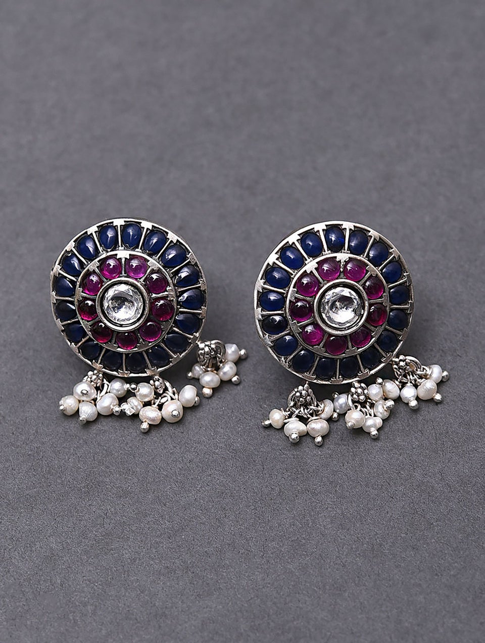 Women Silver Push Back Silver Studs