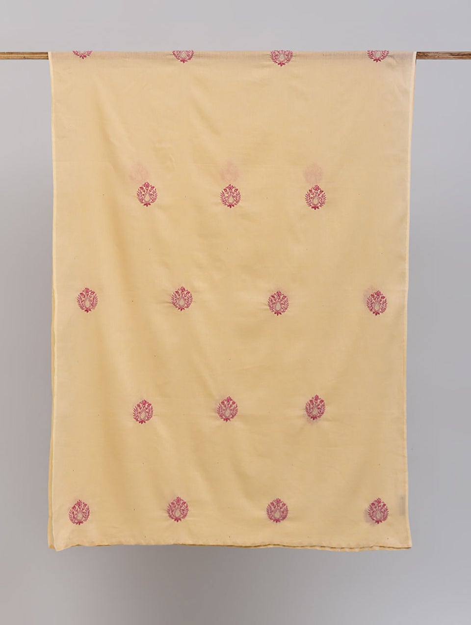 Women Beige Brown Cotton Chikankari Dupatta