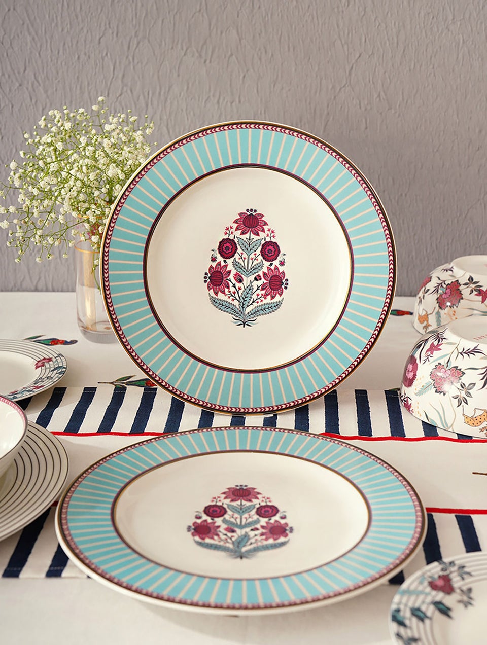 Mughal Inspired Porcelain Dinner Plate