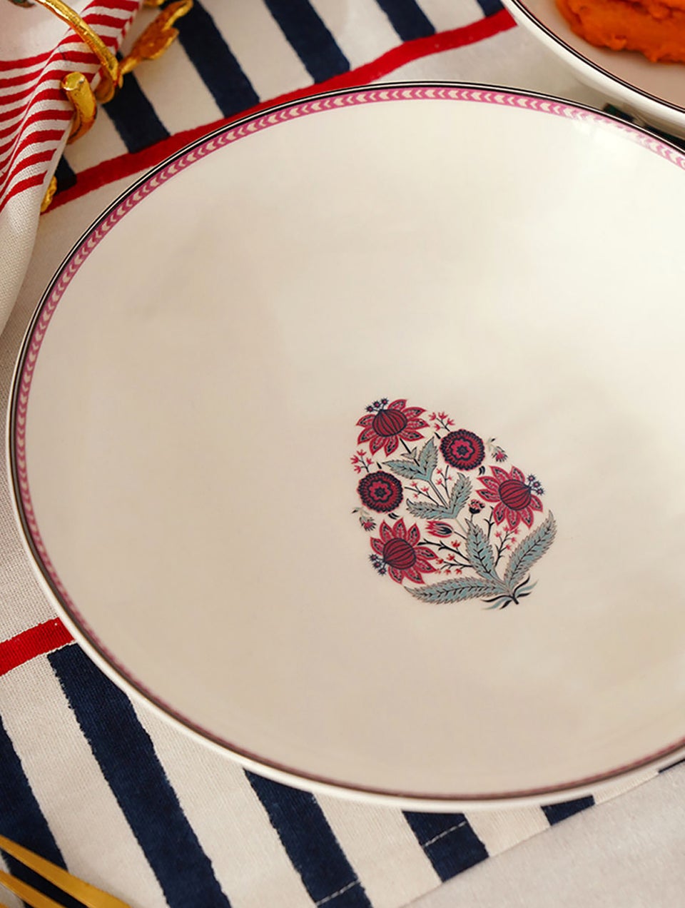 Mughal Inspired Porcelain Serving Bowl