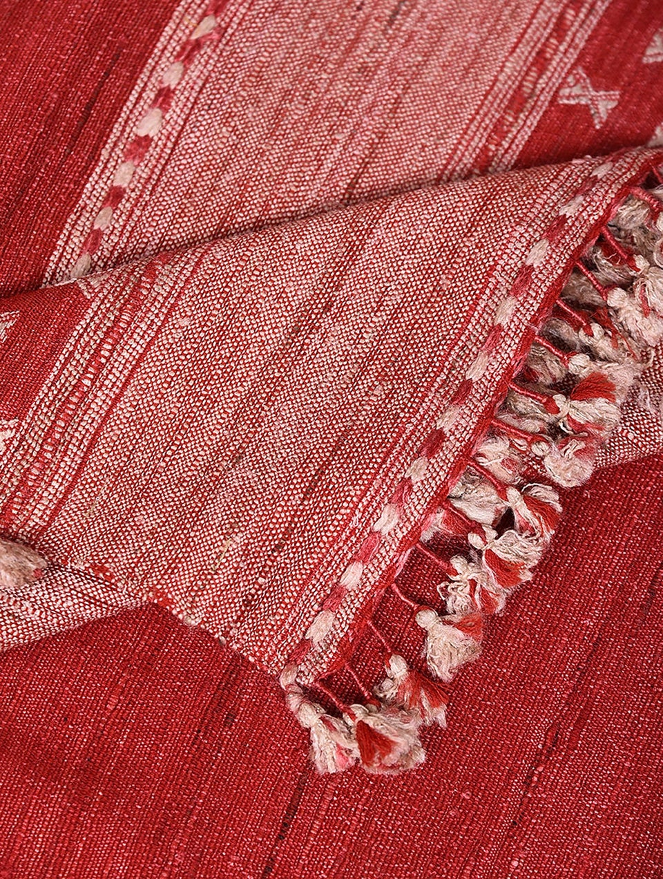 Women Red Handwoven Bhujodi Wool Shawl