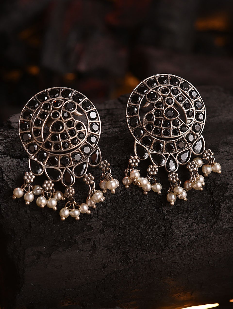 Women Silver Push Back Brass Studs