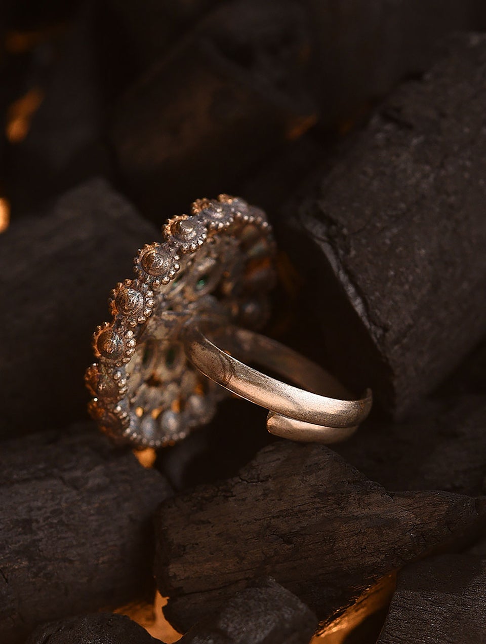 Women Silver Push Back Brass Studs