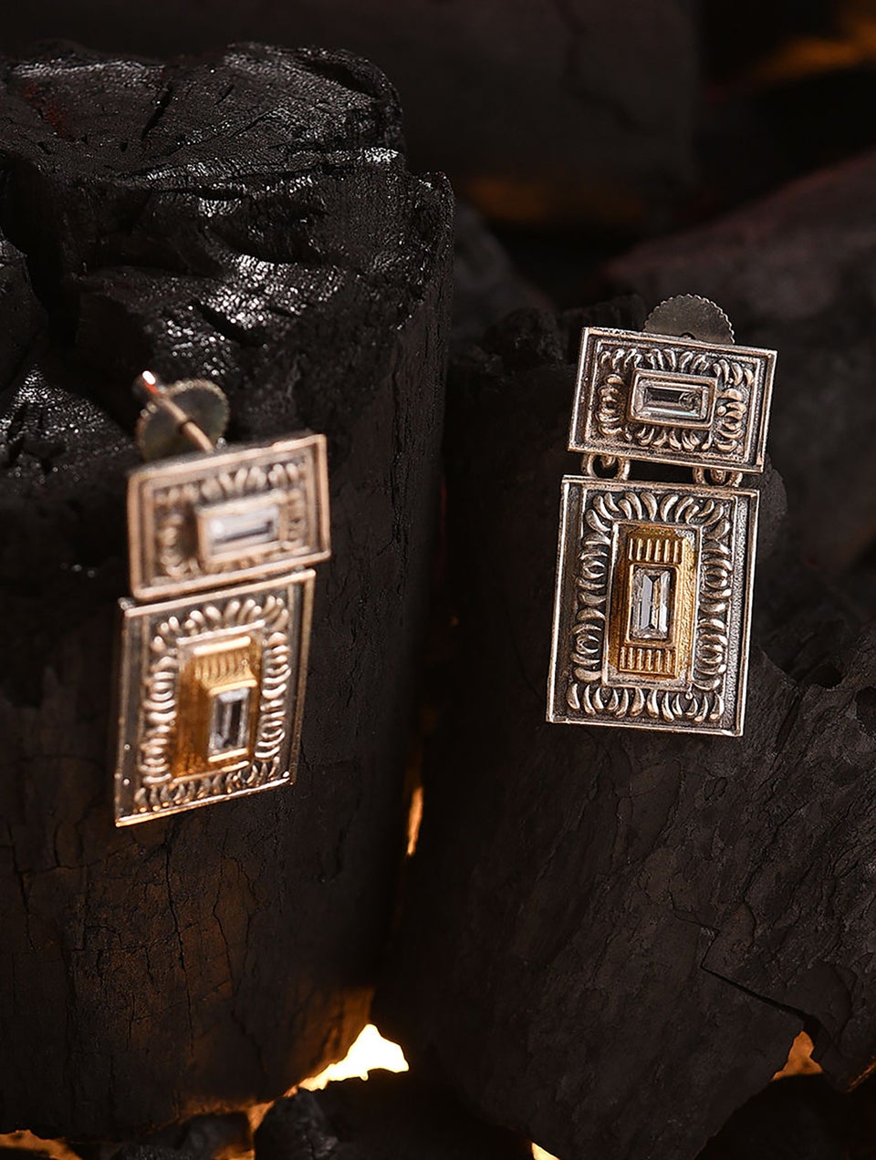Women Silver Push Back Brass Top