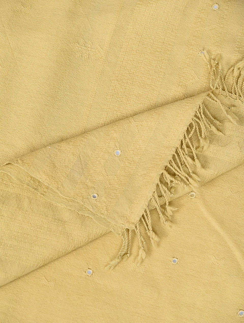 Women Yellow Handwoven Bhujodi Wool Shawl