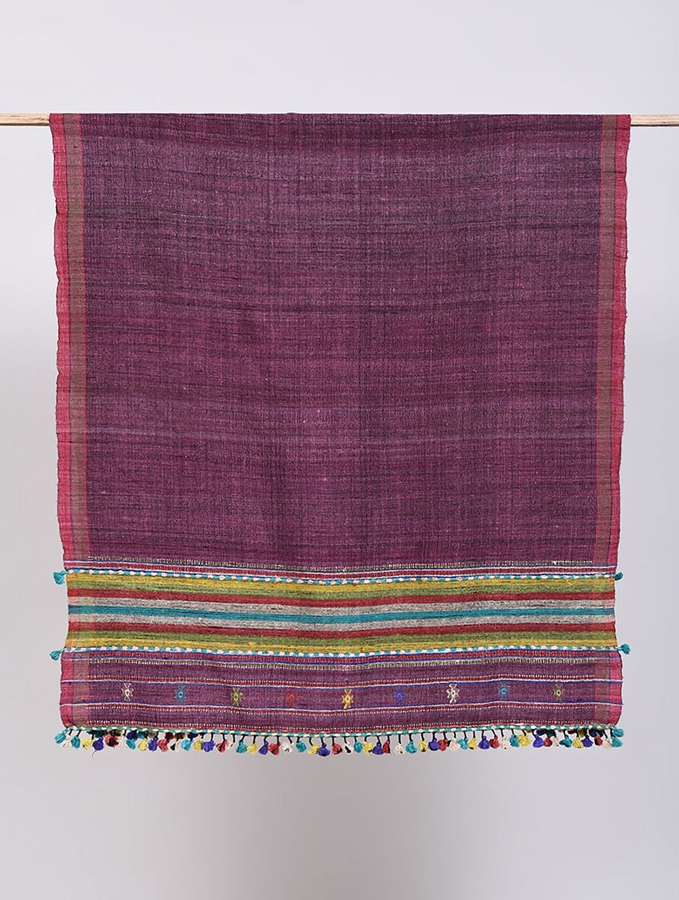 Women Purple Handwoven Bhujodi Wool Shawl