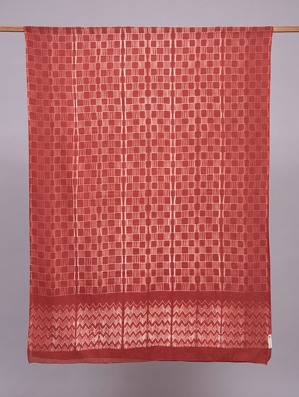 Women Maroon Red Cotton Shibori Dupatta