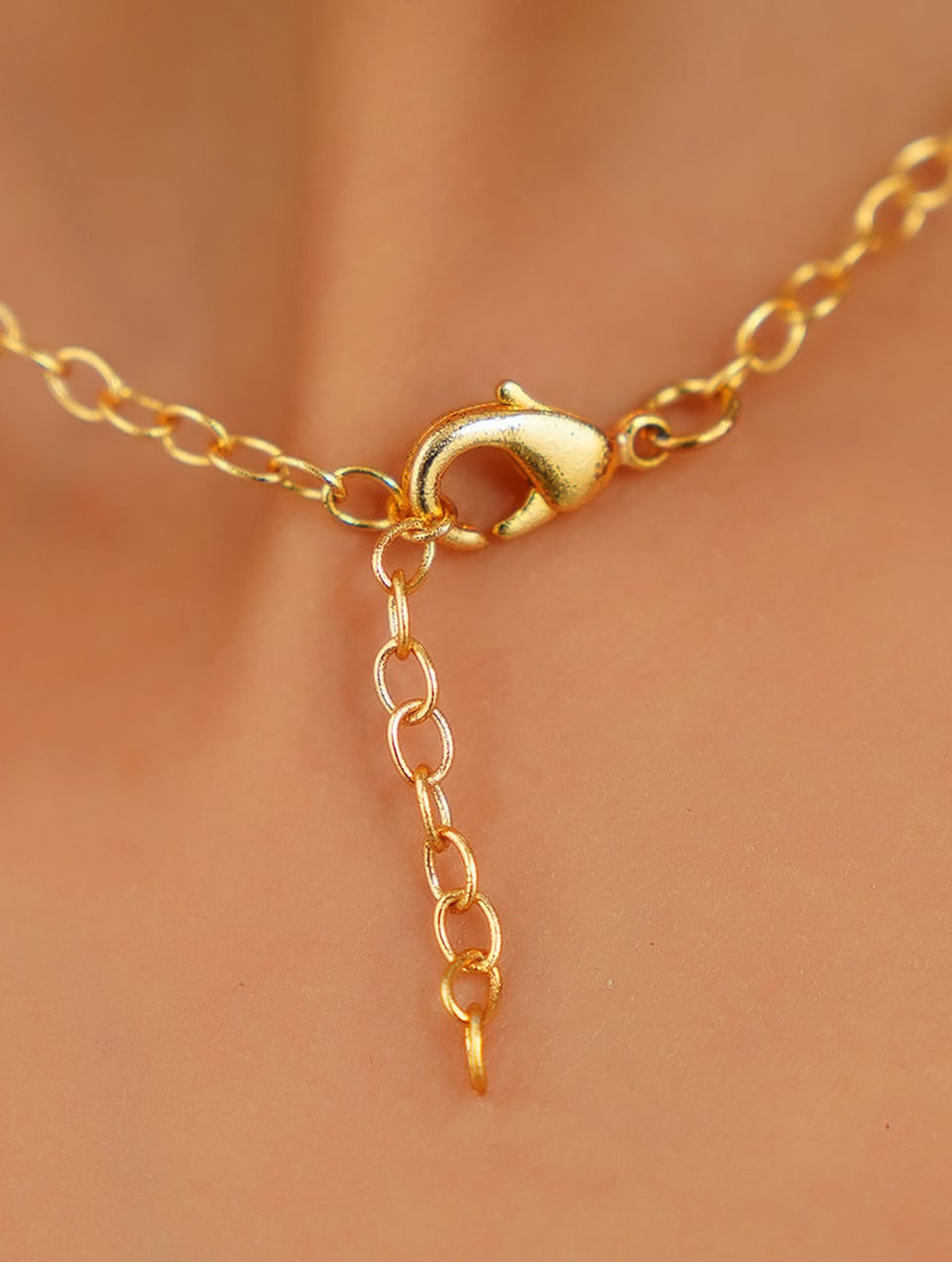 Women Gold Tone Necklace With Earring